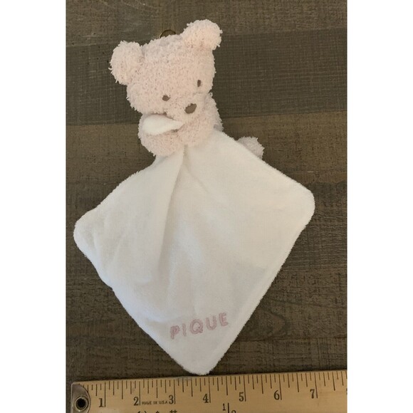 GELATO PIQUE Bear Lovey Beige Cream Hugging Security Plush Blanket Small - Picture 8 of 12